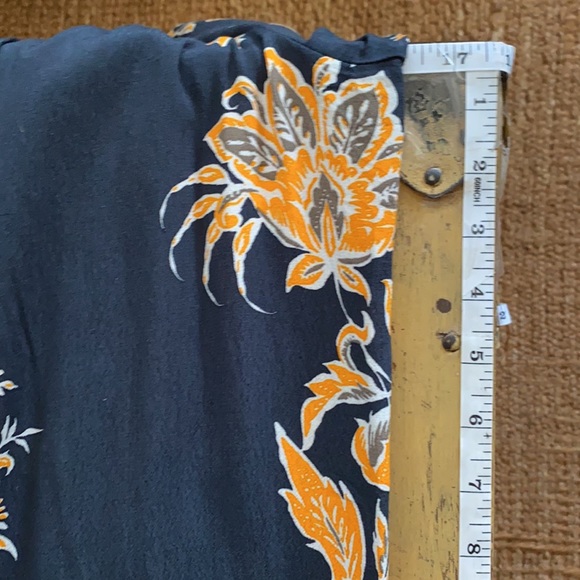 ZARA WOMAN HIGH WAIST NAVY FLORAL WIDE LEG TROUSERS PANTS 6 - Picture 12 of 14